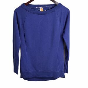 Lucy Women's Blue Boat Neck Sweatshirt Size XS‎